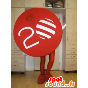 Mascotte de TV Nova. Mascotte de rond rouge - MASFR031997 - Mascottes d'objets