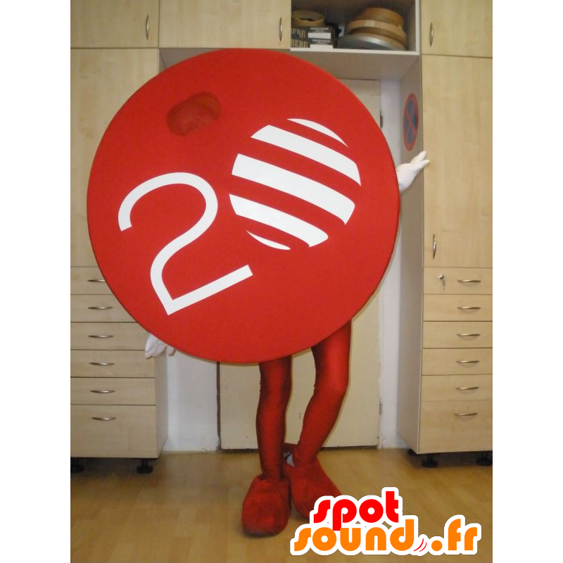 Mascot TV Nova. Round red mascot - MASFR031997 - Mascots of objects