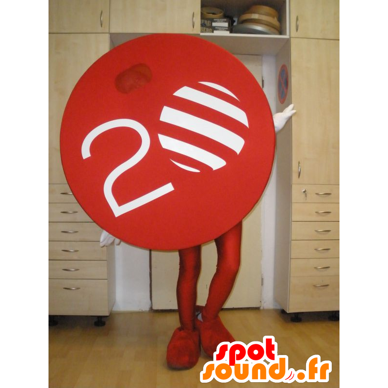 Mascotte de TV Nova. Mascotte de rond rouge - MASFR031997 - Mascottes d'objets