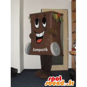 Trash mascot, brown dumpster - MASFR031998 - Mascots of objects