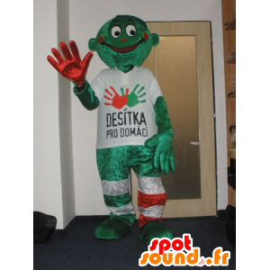 Uomo mascotte verde. Mascotte Desitka pro Domaci - MASFR032000 - Umani mascotte
