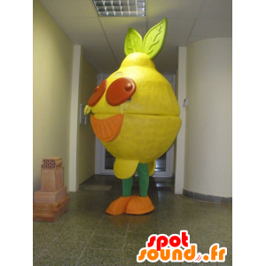 Jätte- och färgrik gul citronmaskot - Spotsound maskot