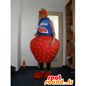 Strawberry mascot of strawberry yogurt. - MASFR032007 - Fruit mascot