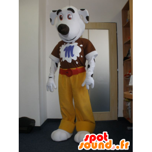 Mascot van zwarte en witte hond. Dalmatische mascotte - MASFR032009 - Dog Mascottes