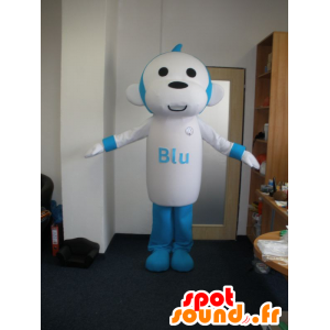 Blu e bianco scimmia mascotte. scimpanzé mascotte - MASFR032019 - Scimmia mascotte