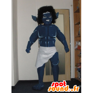 Hirviö Mascot, sininen soturi, hyvin vaikuttava - MASFR032022 - Mascottes de monstres