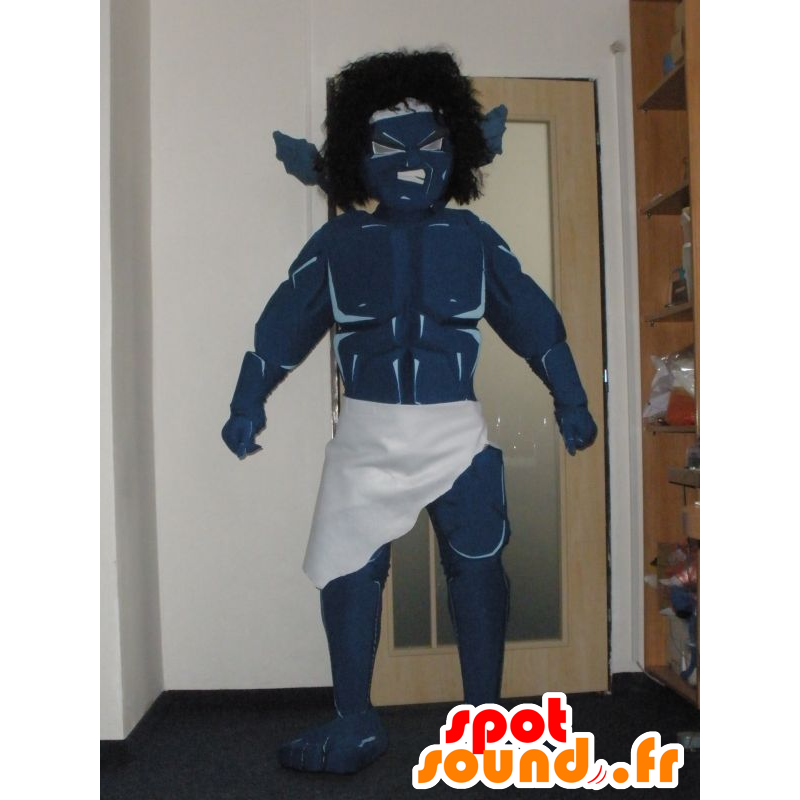 Monster mascot, blue warrior, very impressive - MASFR032022 - Monsters mascots