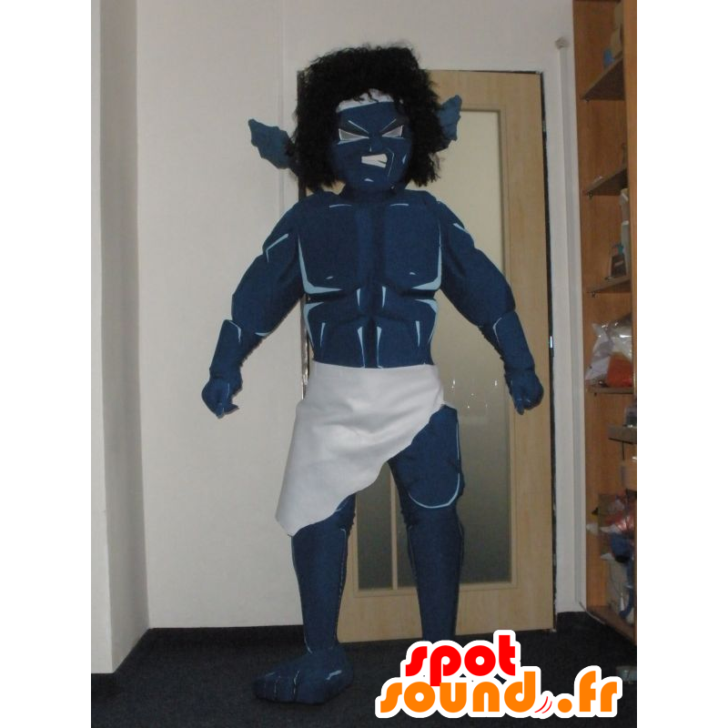 Mostro mascotte, blu guerriero, molto impressionante - MASFR032022 - Mascotte di mostri