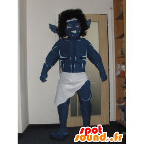 Hirviö Mascot, sininen soturi, hyvin vaikuttava - MASFR032022 - Mascottes de monstres