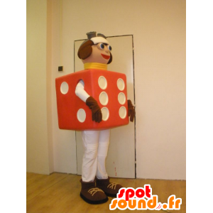 Shape of giant red dice mascot - MASFR032023 - Mascots of objects