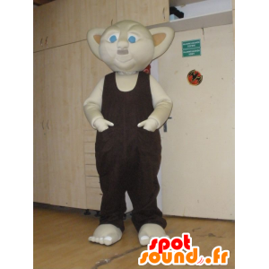 Beige gnome maskot med blå øjne - Menneskelige maskotter - MASFR032029 - SpotSound.fr