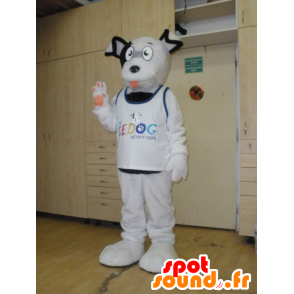 Mascot of black and white dog, sweet, funny, hairy - MASFR032030 - Dog mascots