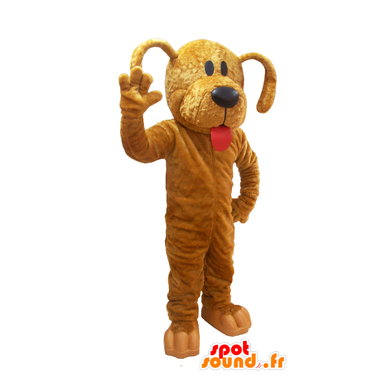 Giant brun hund maskot med en stor tunge - MASFR032040 - Dog Maskoter