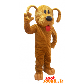 Giant bruine hond mascotte met een grote tong - MASFR032040 - Dog Mascottes