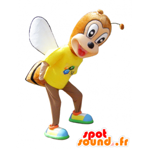 Bee Mascot oransje, gul og svart. Insect Mascot - MASFR032043 - Maskoter Insect