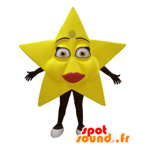 Žlutá hvězda maskot, obr, velmi žensky - MASFR032044 - Neutajované Maskoti