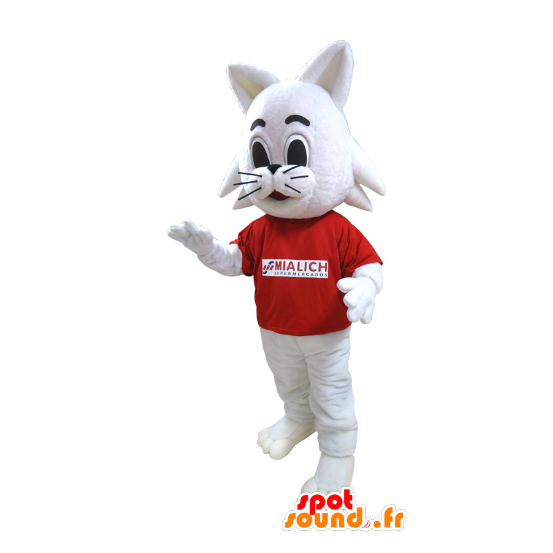 Branco mascote gato, coelho marca Mialich - MASFR032048 - coelhos mascote