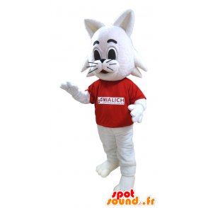 Branco mascote gato, coelho marca Mialich - MASFR032048 - coelhos mascote