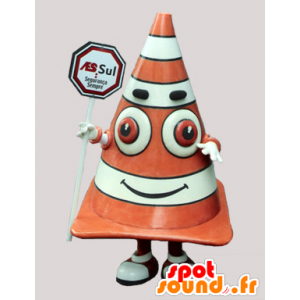 Giant plot mascot, orange and white. Construction mascot - MASFR032055 - Mascots of objects