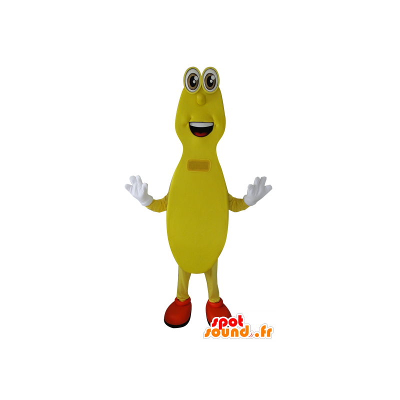 Yellow snowman mascot, lanky, smiling - MASFR032057 - Human mascots