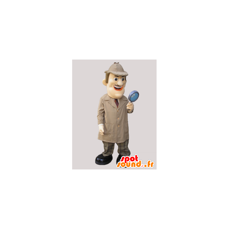 Detective mascot dressed in a long coat - MASFR032062 - Human mascots