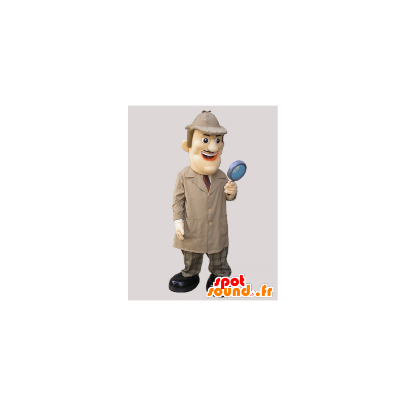 Detective mascote vestida com um longo casaco - MASFR032062 - Mascotes humanos