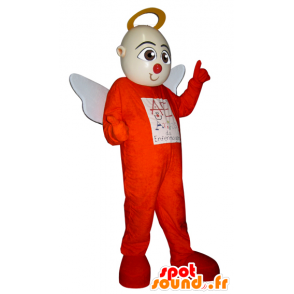 Angel mascot orange dress with white wings - MASFR032067 - Human mascots