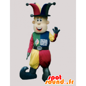 Jester mascot, colorful showman - MASFR032073 - Human mascots