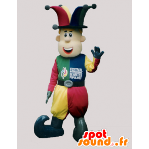 Błazen maskotka, kolorowe showman - MASFR032073 - Maskotki człowieka