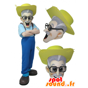 Bigote mascota del granjero con un sombrero de paja - MASFR032076 - Mascotas humanas