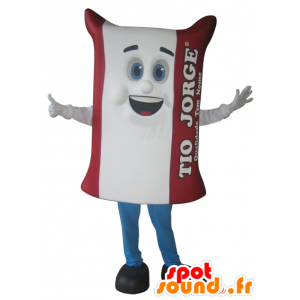 Bag of rice mascot white and red giant - MASFR032077 - Mascots of objects