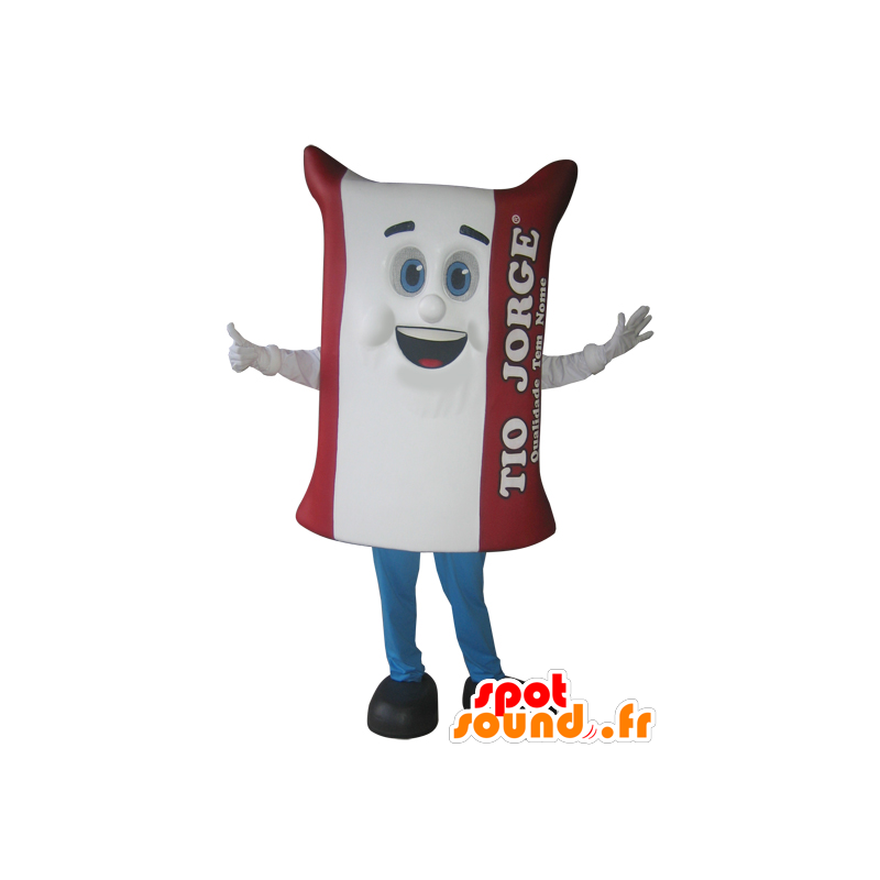 Mascotpose med hvid og rød ris, kæmpe - Spotsound maskot kostume