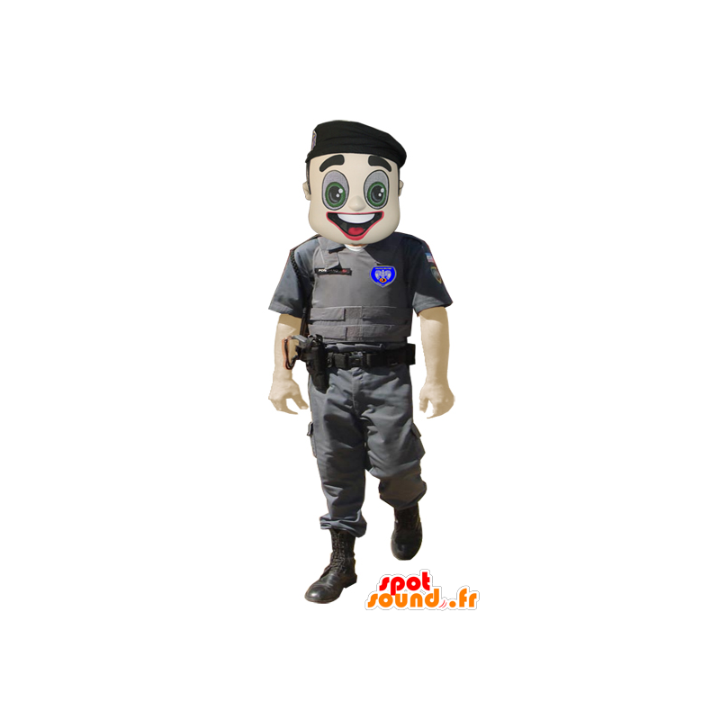 Polis maskot, soldat i uniform - Spotsound maskot