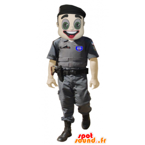 Politiets maskot, soldat i uniform - Spotsound maskot kostume