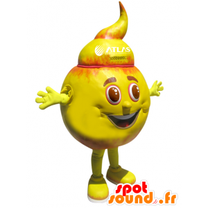 Mascotte de bonhomme rond, orange et jaune - MASFR032082 - Mascottes Homme