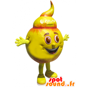 Kolo sněhulák maskot, oranžová a žlutá - MASFR032082 - Man Maskoti