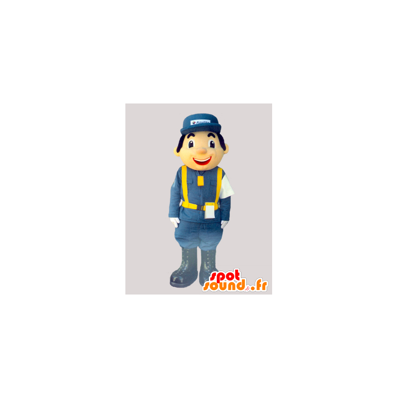 Mascotte de facteur, de livreur, de coursier habillé en uniforme - MASFR032084 - Mascottes Homme