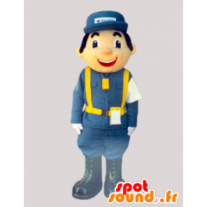 Mascotte de facteur, de livreur, de coursier habillé en uniforme - MASFR032084 - Mascottes Homme