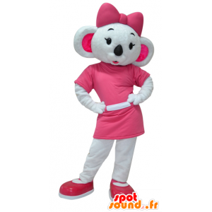 Koala mascot white and pink, very feminine - MASFR032085 - Mascots Koala