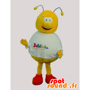 La mascota de la abeja amarillo y rojo, redondo y divertido - MASFR032090 - Abeja de mascotas