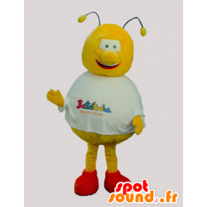 La mascota de la abeja amarillo y rojo, redondo y divertido - MASFR032090 - Abeja de mascotas