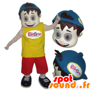 Boy mascotte, tiener met een hoed - MASFR032092 - Mascottes Boys and Girls