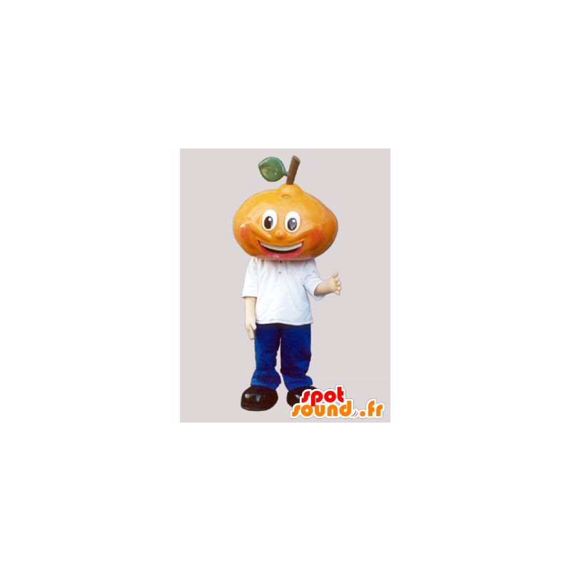 Mascot obří hruška, oblečený v modré a bílé - MASFR032097 - fruit Maskot