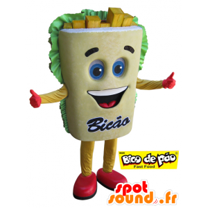 Frito mascote gigante. Mascot lanche - MASFR032100 - Rápido Mascotes Food