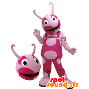 Pink creature mascot, bicolor. pink mascot - MASFR032104 - Monsters mascots