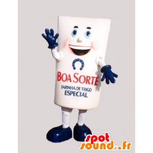 Mascotte de paquet de farine géant, blanc et bleu - MASFR032106 - Mascottes d'objets