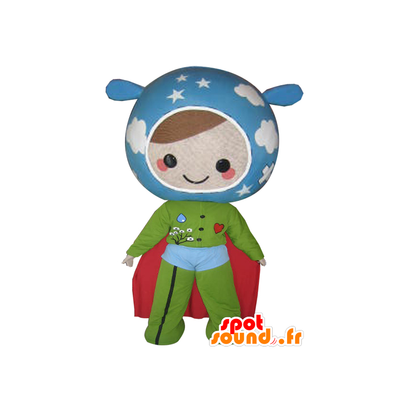 Mascotte de poupée aux couleurs de la Terre. Super héros - MASFR032112 - Mascotte de super-héros