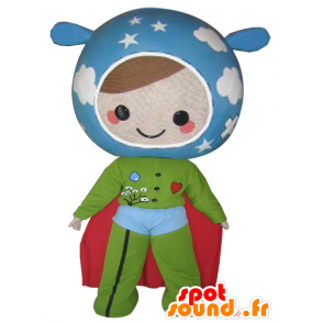 Doll mascot in the colors of the Earth. Super hero - MASFR032112 - Superhero mascot