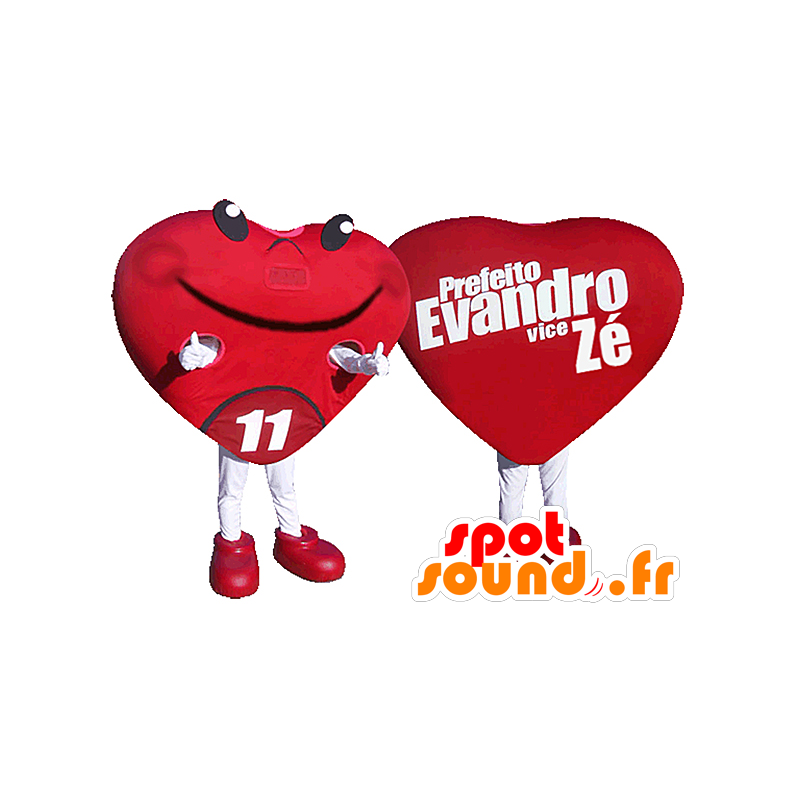 Mascot coração vermelho, gigante. mascote romântico - MASFR032117 - Mascotes não classificados