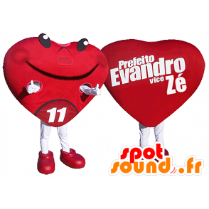 Mascot cuore rosso, gigante. mascotte romantico - MASFR032117 - Mascotte non classificati